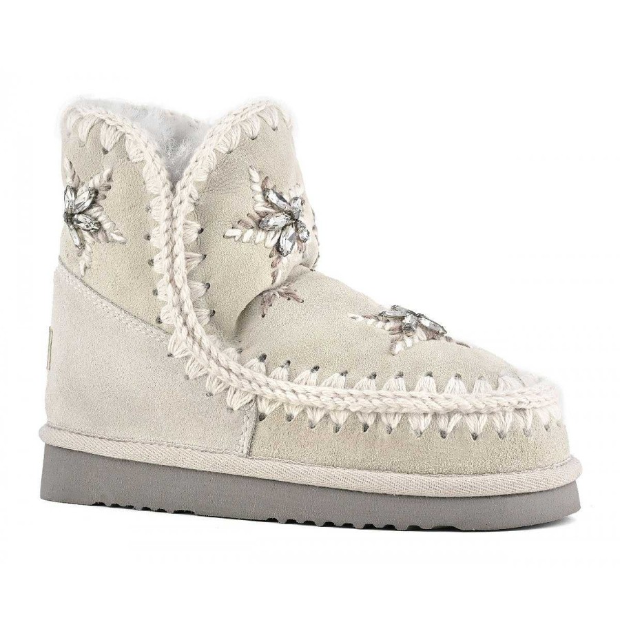 Vrouwen Mou boots Enkel Laarzen | Eskimo 18 Wollen Sterren En Strass Steentjes