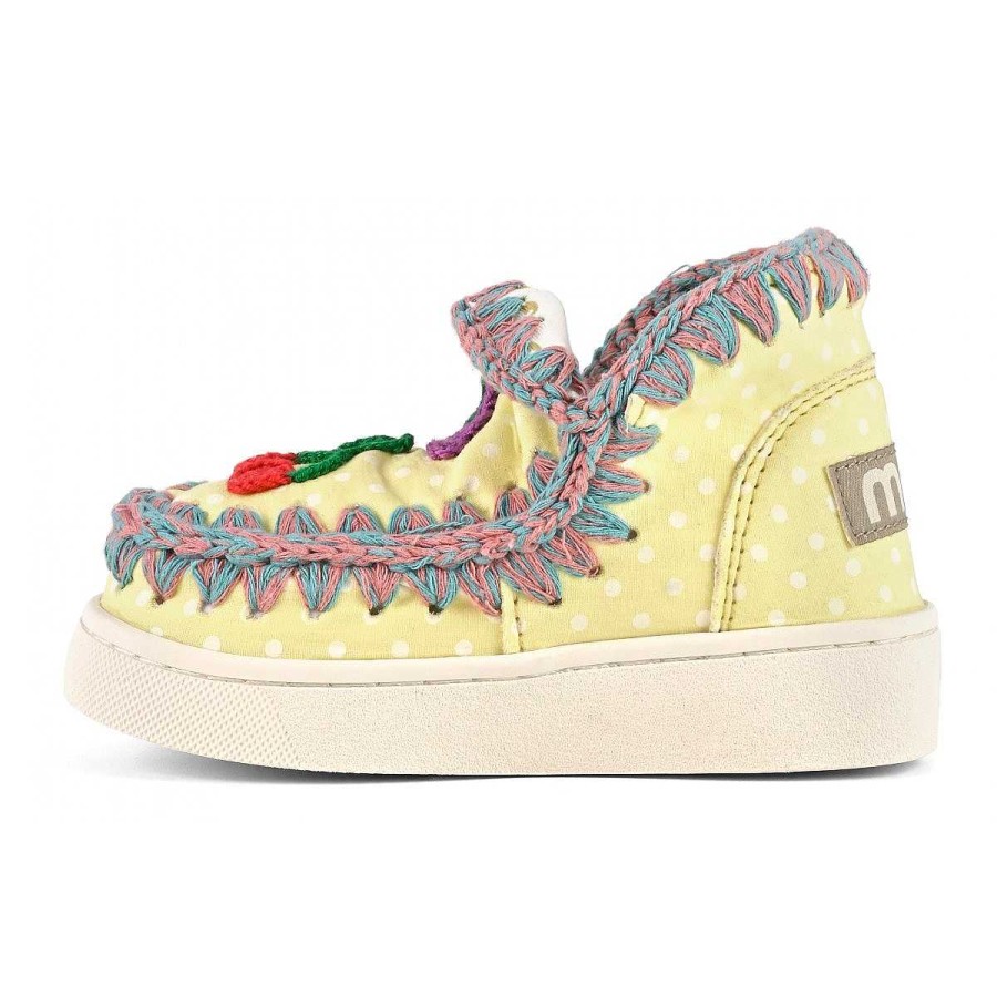 Kinderen Mou boots Sneakers | Zomer Eskimo Sneaker Kid Gehaakt Fruit Lichtgroene Stippen