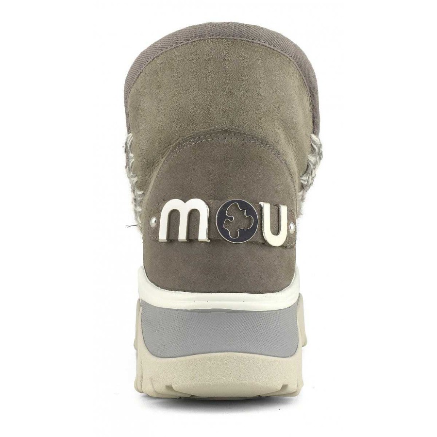 Vrouwen Mou boots Stevig | Dikke Eskimo Sneaker Met Groot Metallic Logo