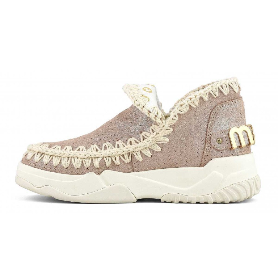 Vrouwen Mou boots Vet En Trainers | Eskimo Trainer Geperforeerde Microglitter