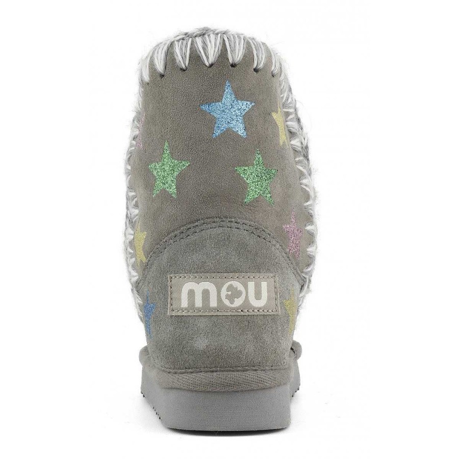 Kinderen Mou boots Halfhoge Laarzen | Eskimo Kid Glitter Bedrukte Sterren Nieuw Grijs