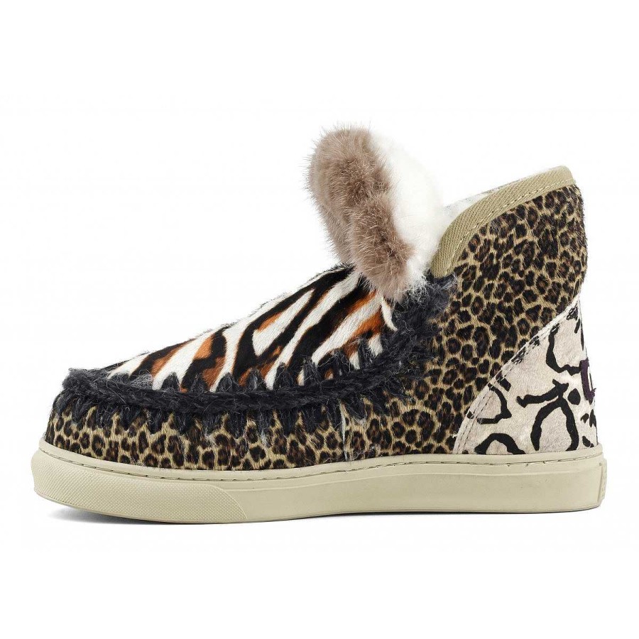 Vrouwen Mou boots Sneakers | Eskimo Sneaker Ponyskinmix Patchwork