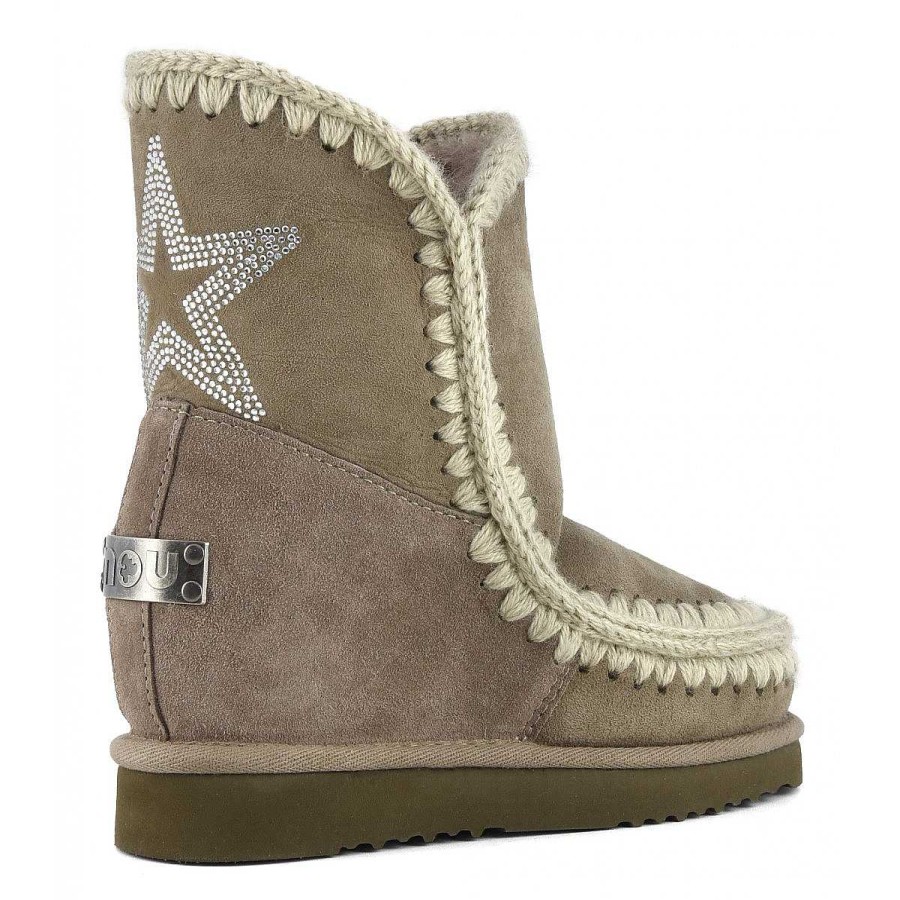 Vrouwen Mou boots Binnenste Wig | Binnenwig Korte Rug Hotfix Ster Olifant Grijs