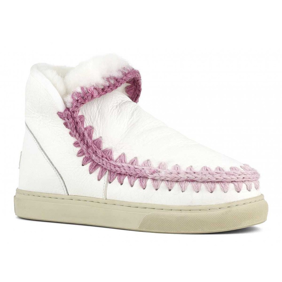 Vrouwen Mou boots Sneakers | Eskimo Sneaker Gemengd Stiksel Waxi Wit