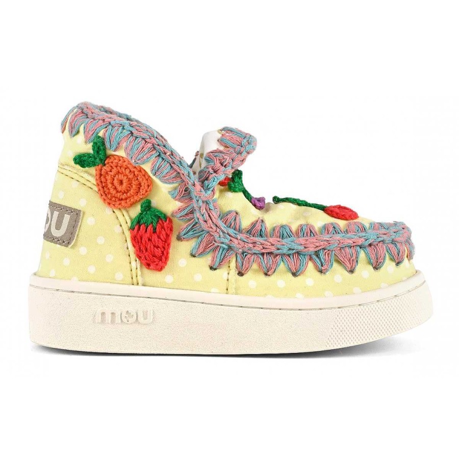 Kinderen Mou boots Sneakers | Zomer Eskimo Sneaker Kid Gehaakt Fruit Lichtgroene Stippen