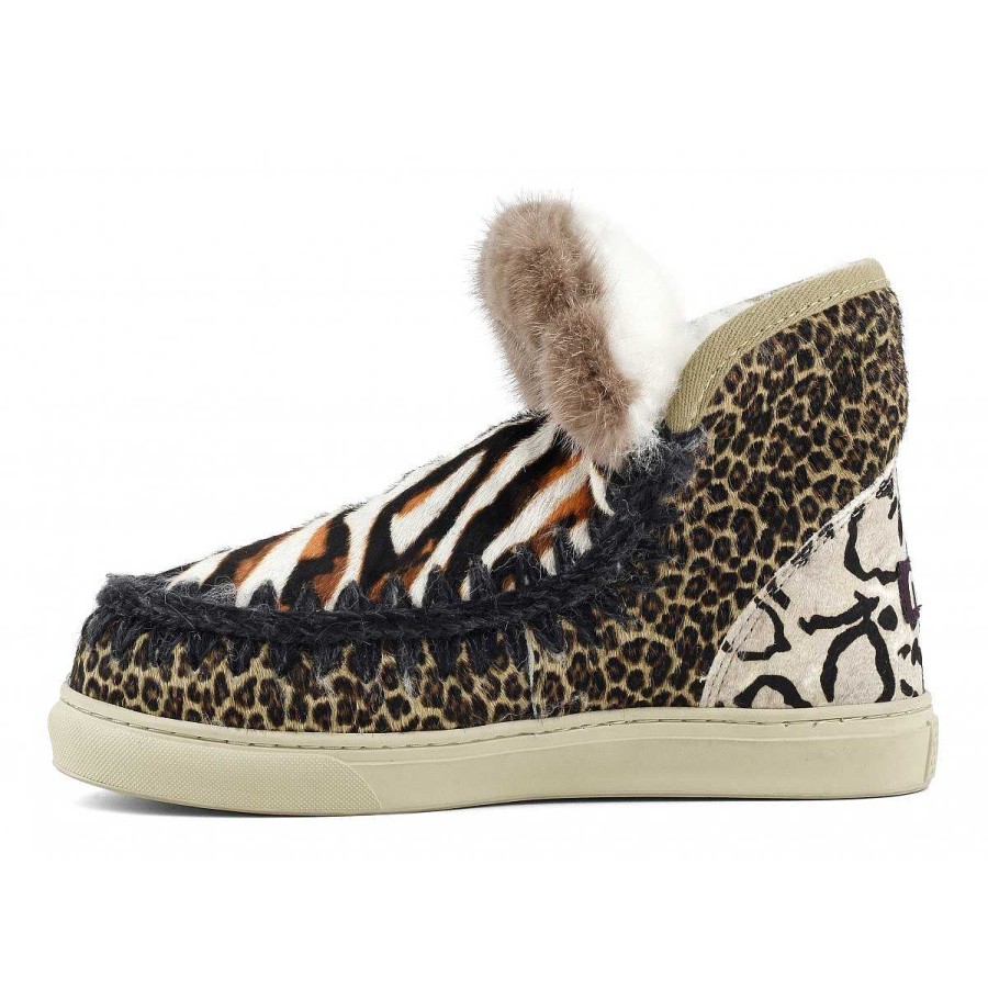 Vrouwen Mou boots Sneakers | Eskimo Sneaker Ponyskinmix Patchwork