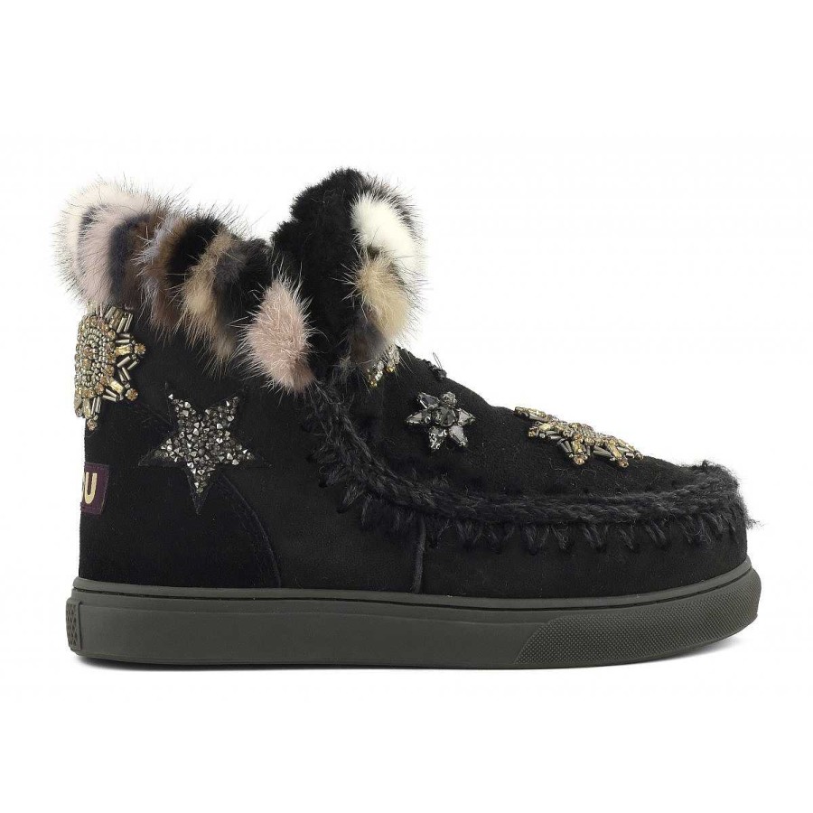 Vrouwen Mou boots Sneakers | Eskimo Sneaker-Sterrenpatches En Nertsbontafwerking