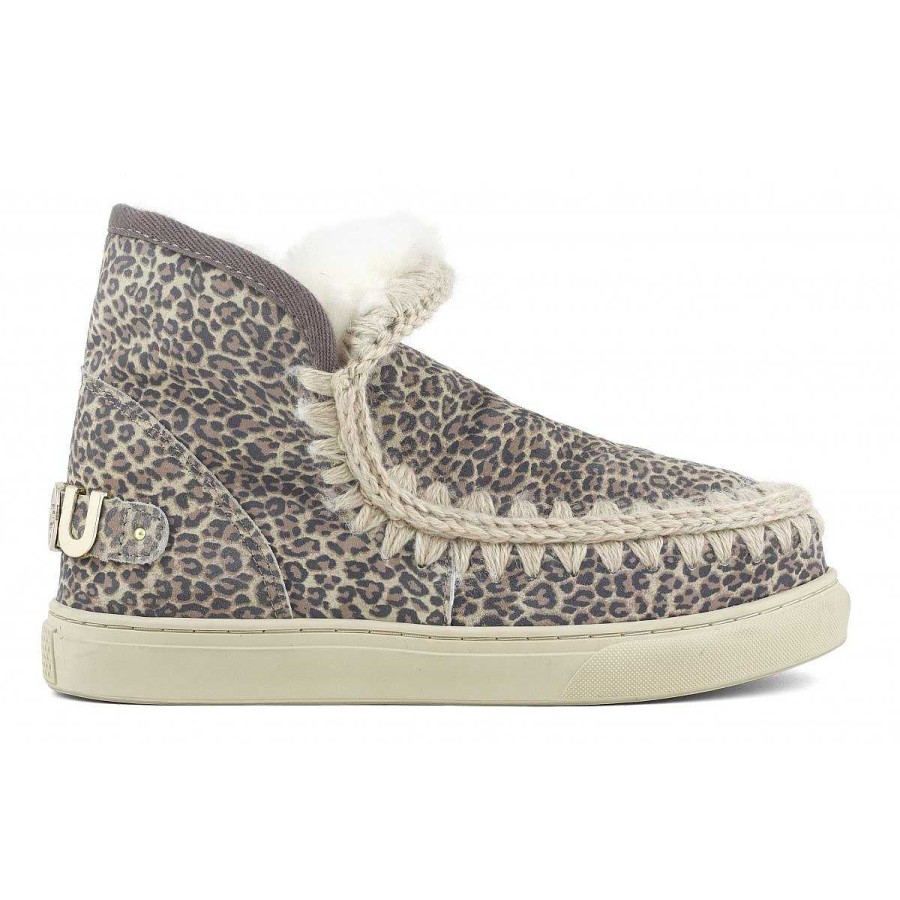 Vrouwen Mou boots Sneakers | Eskimo Sneaker Bedrukt Leer Klein Cheetah-Leer