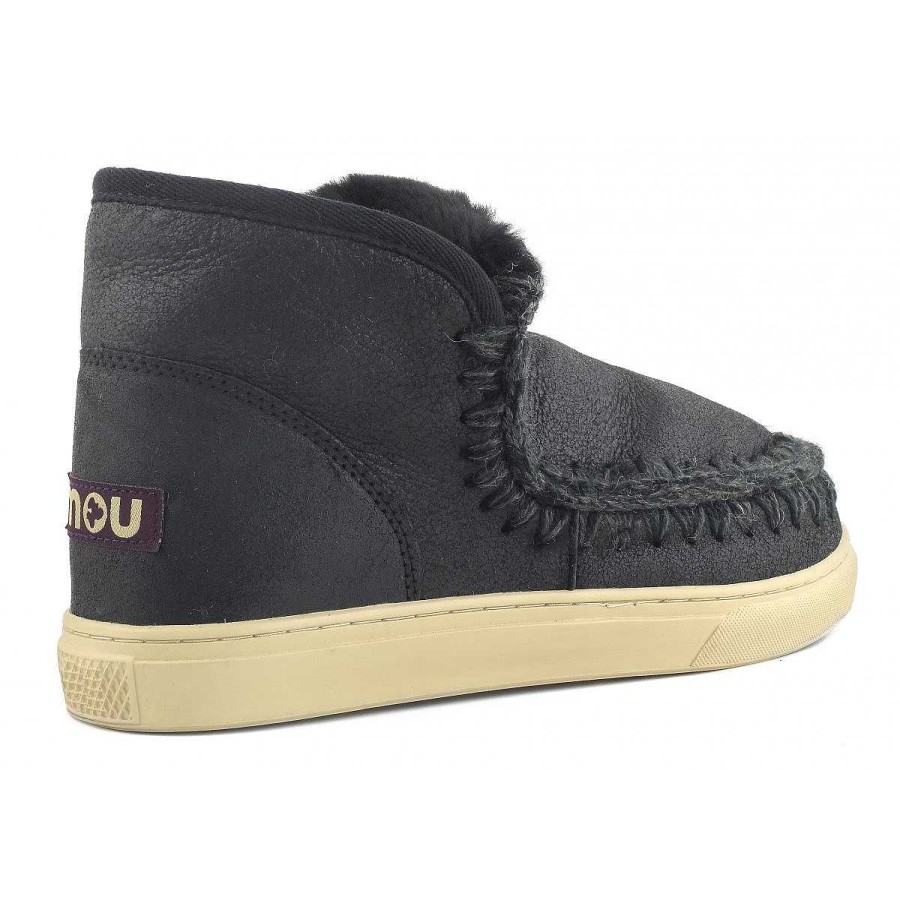 Man Mou boots Sneakers | Eskimo Sneaker Heren Gebarsten Zwart/Grijs