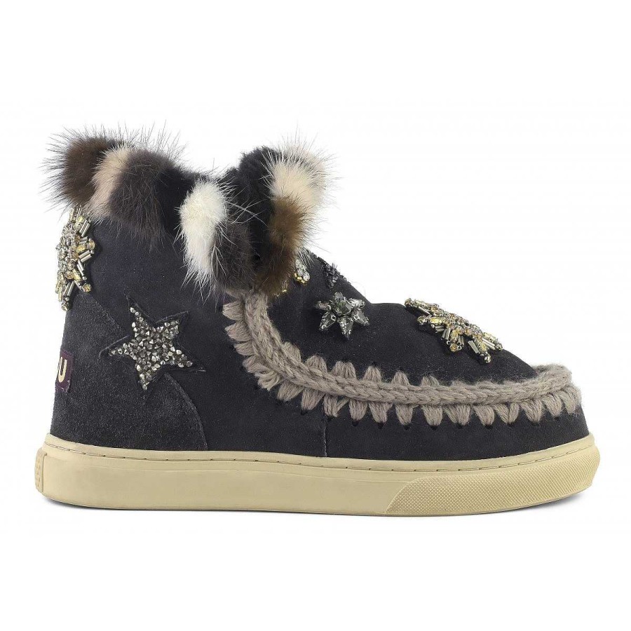 Vrouwen Mou boots Sneakers | Eskimo Sneaker-Sterrenpatches En Nertsbontafwerking