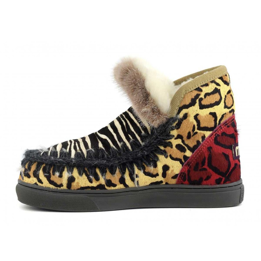 Vrouwen Mou boots Sneakers | Eskimo Sneaker Ponyskinmix Patchwork