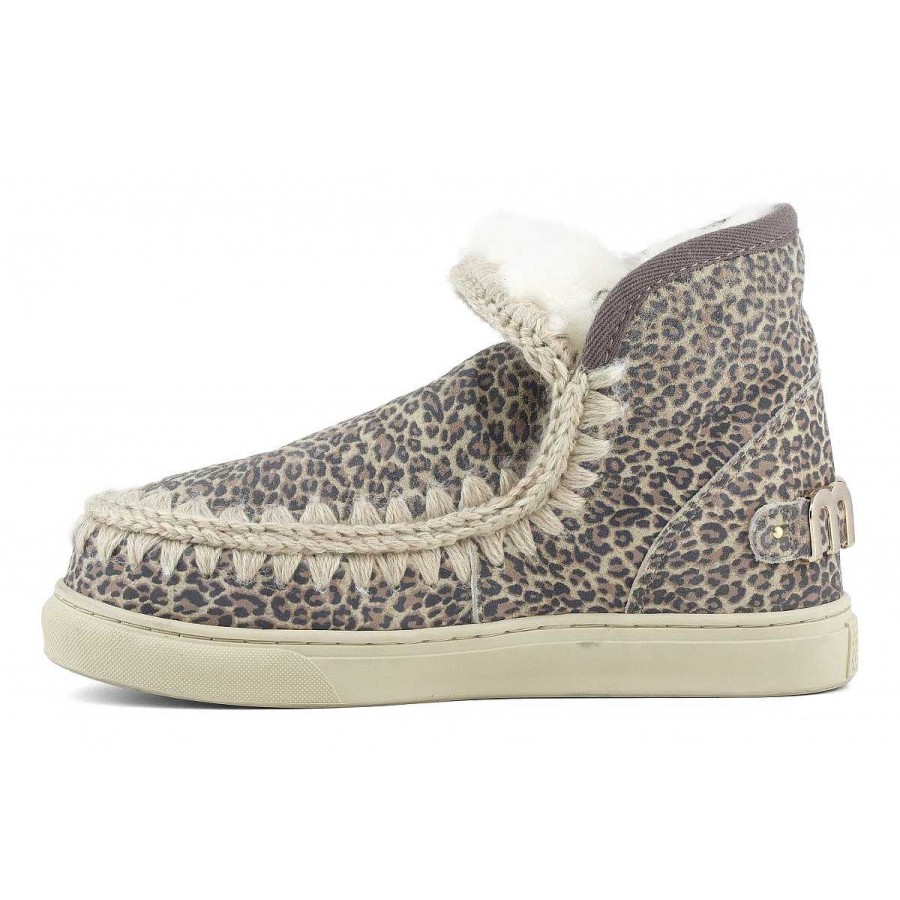 Vrouwen Mou boots Sneakers | Eskimo Sneaker Bedrukt Leer Klein Cheetah-Leer