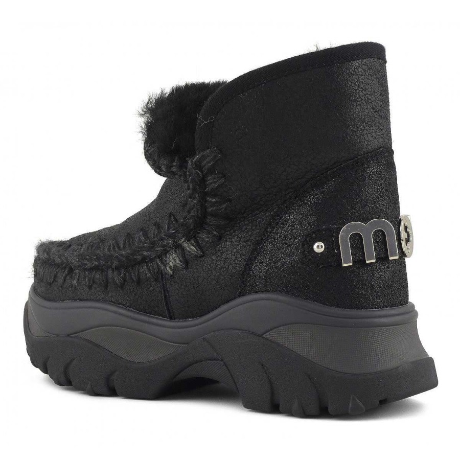 Vrouwen Mou boots Stevig | Dikke Eskimo Sneaker Met Groot Metallic Logo