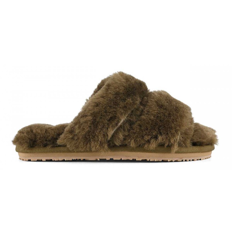 Vrouwen Mou boots Slippers | 2 Strepen Schapenvacht Bont Pantoffel