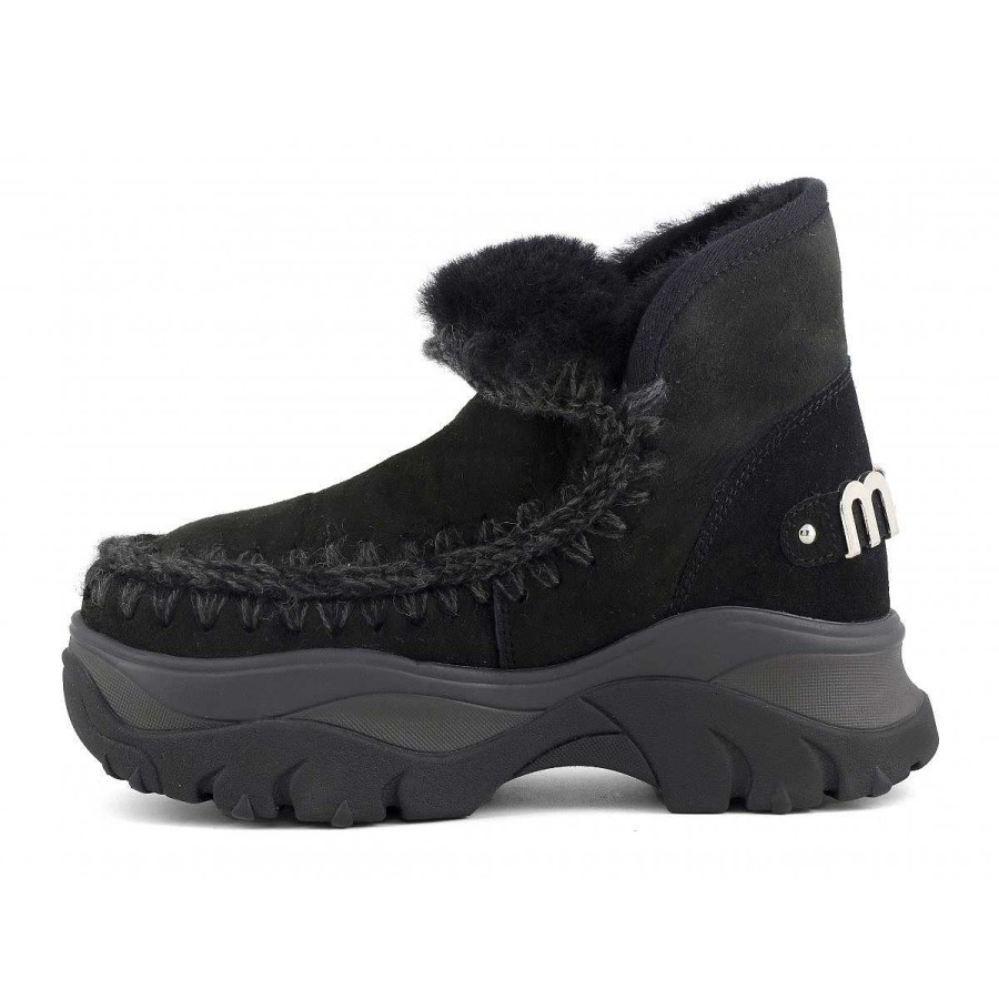 Vrouwen Mou boots Stevig | Dikke Eskimo Sneaker Met Groot Metallic Logo