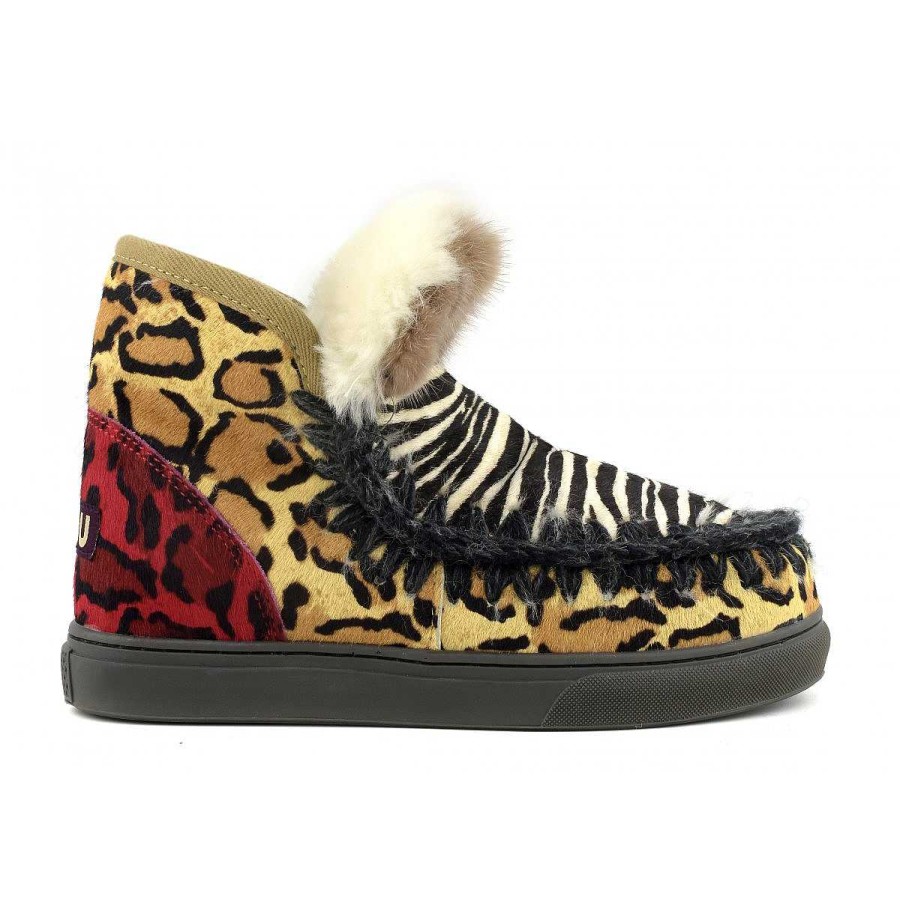 Vrouwen Mou boots Sneakers | Eskimo Sneaker Ponyskinmix Patchwork