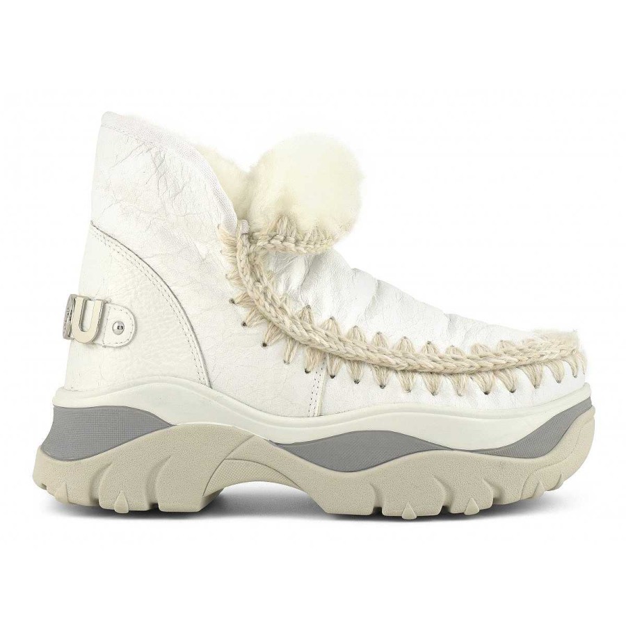 Vrouwen Mou boots Stevig | Dikke Eskimo Sneaker Met Groot Metallic Logo