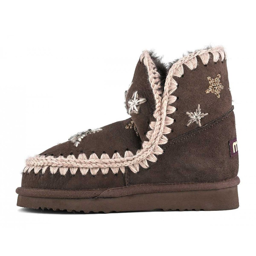 Vrouwen Mou boots Enkel Laarzen | Eskimo 18 Wollen Sterren En Strass Steentjes