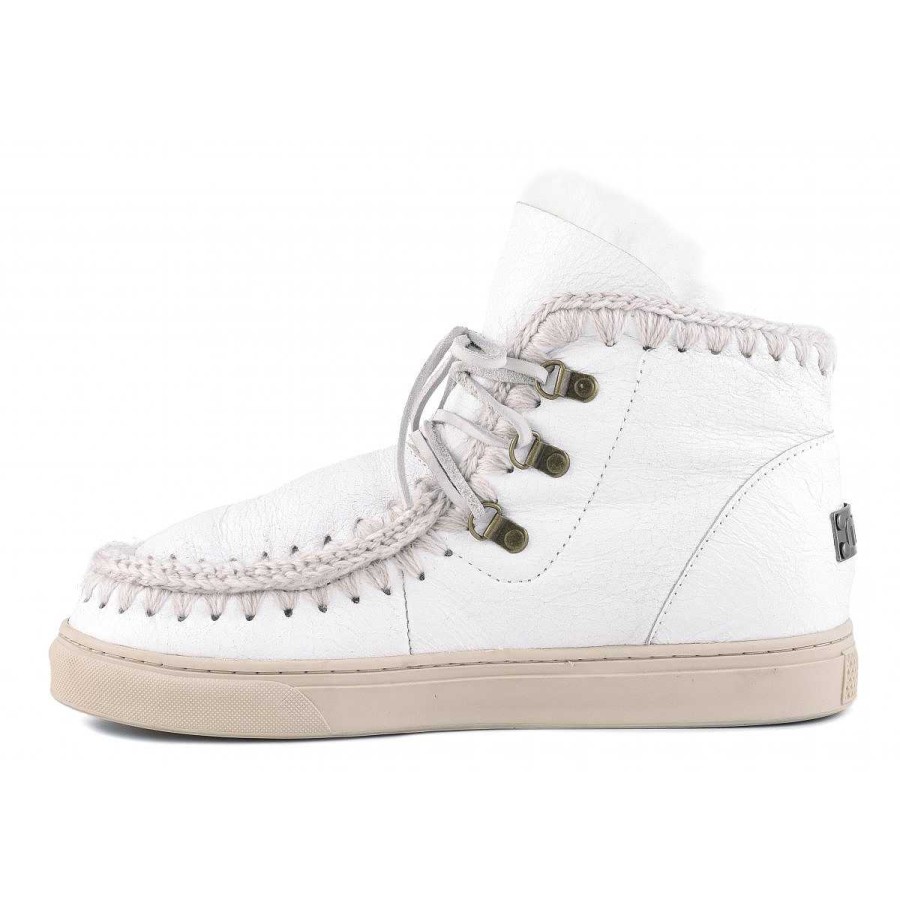 Man Mou boots Sneakers | Eskimo Sneaker Met Veters Voor Heren Waxi Wit