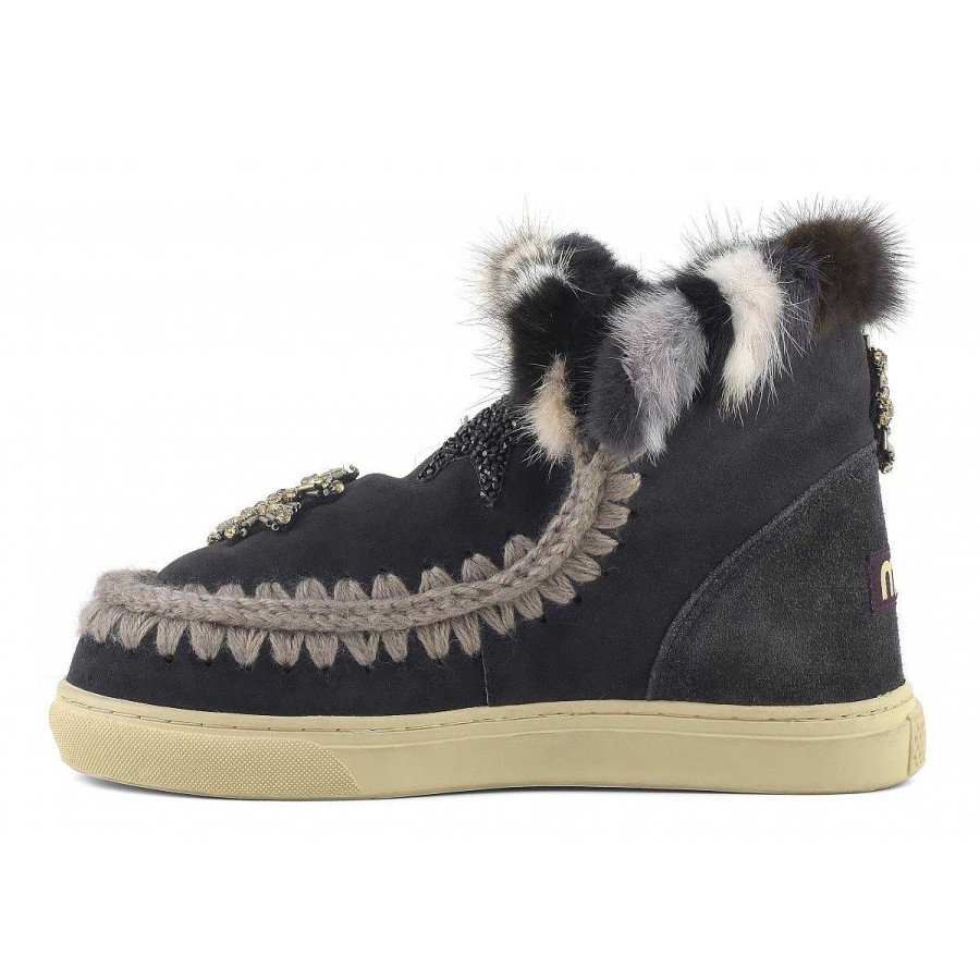 Vrouwen Mou boots Sneakers | Eskimo Sneaker-Sterrenpatches En Nertsbontafwerking