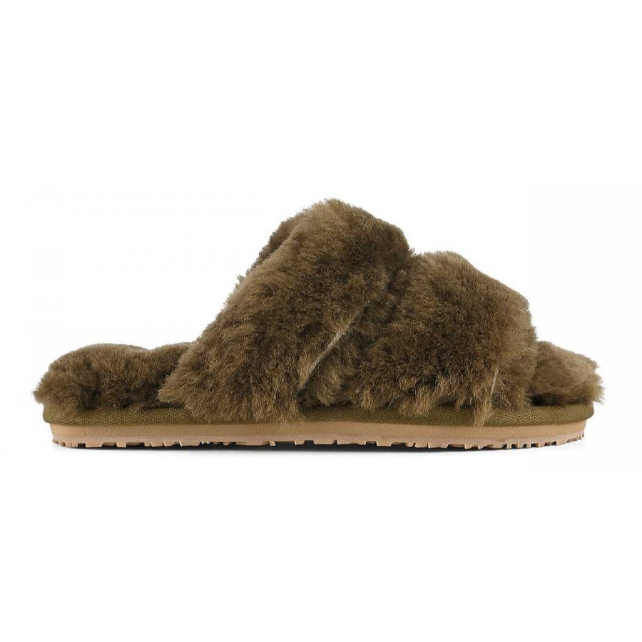 Vrouwen Mou boots Slippers | 2 Strepen Schapenvacht Bont Pantoffel