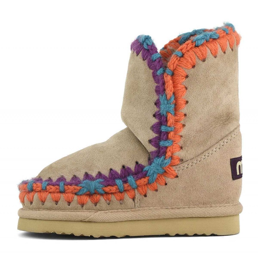 Kinderen Mou boots Halfhoge Laarzen | Eskimo Kid Overstikken Kameel