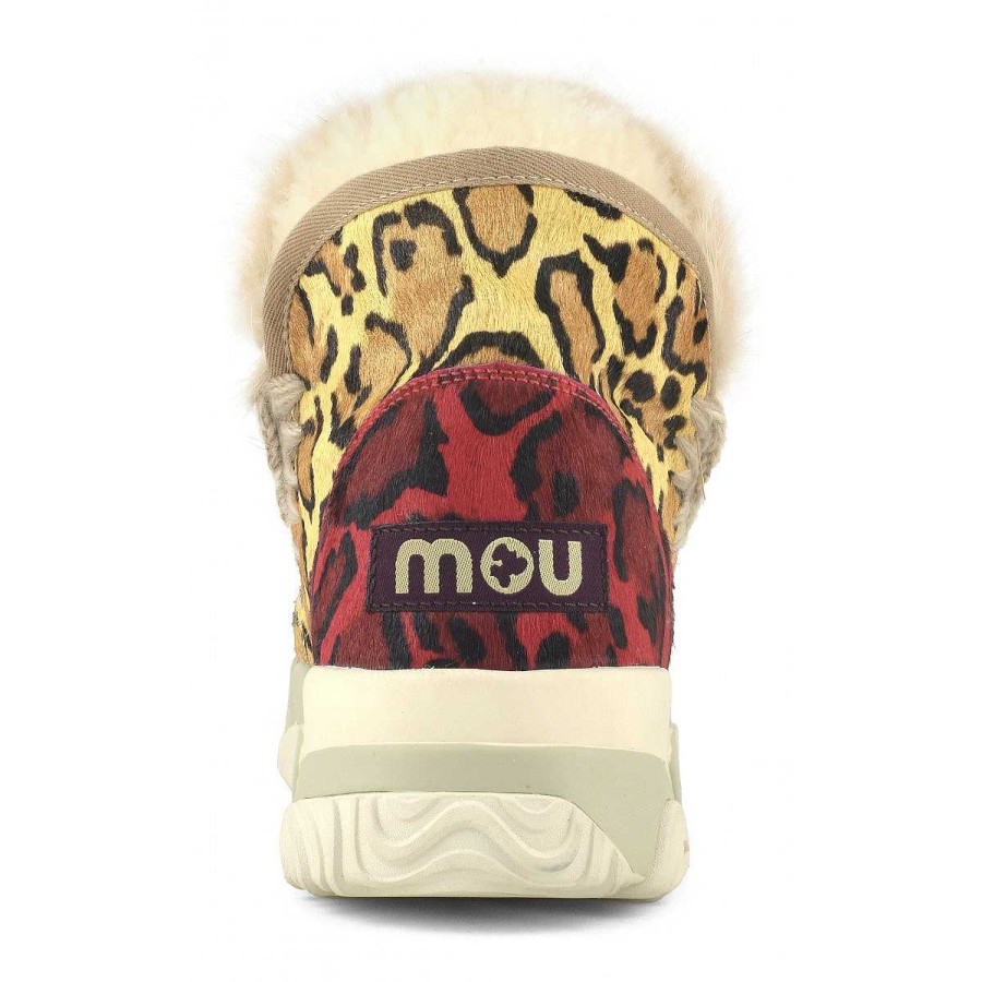 Vrouwen Mou boots Sneakers | Eskimo Trainer Gemengde Ponyskin Nertsbontafwerking