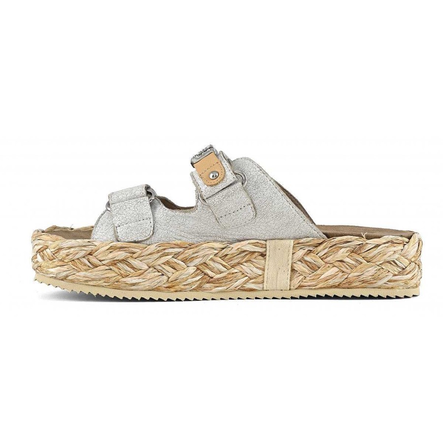 Vrouwen Mou boots Sandalen | Raffia Gevlochten Sandaal Lederen Bovenwerk