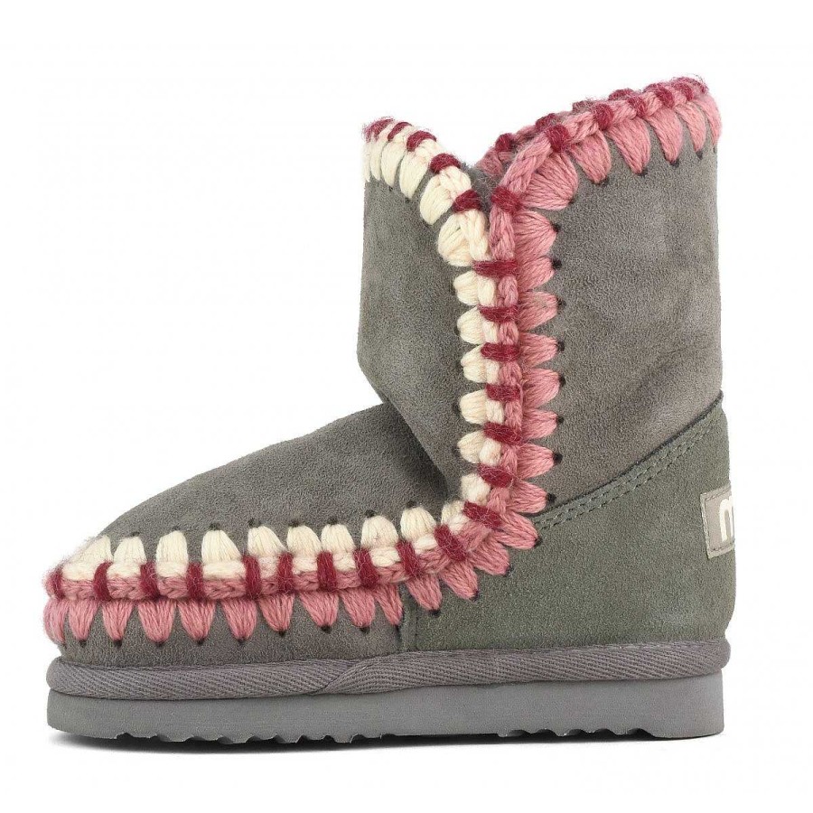 Kinderen Mou boots Halfhoge Laarzen | Eskimo Kid Overstikken Nieuw Grijs