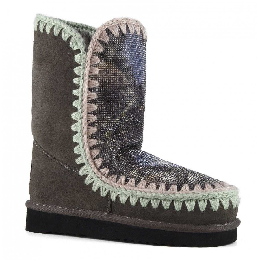 Vrouwen Mou boots Enkel Laarzen | Eskimoslang Hotfix Houtskool