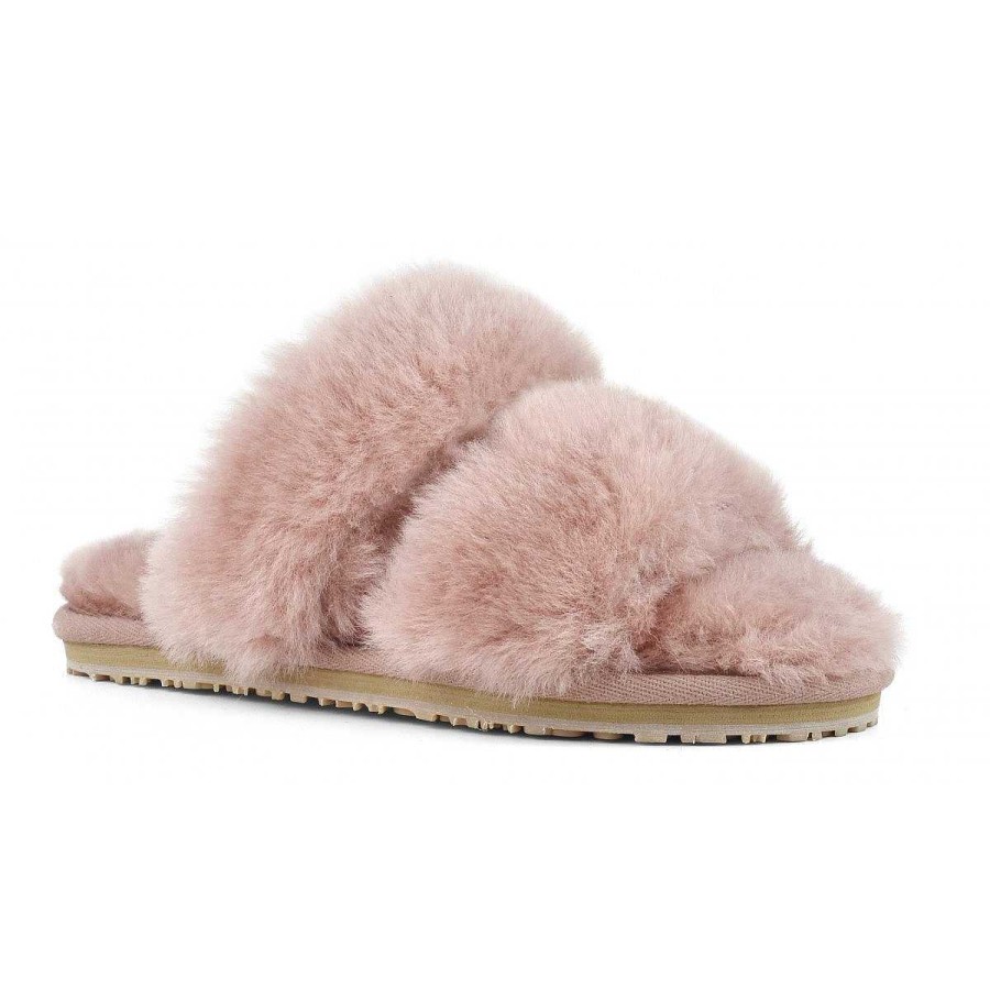 Vrouwen Mou boots Slippers | 2 Strepen Schapenvacht Bont Pantoffel