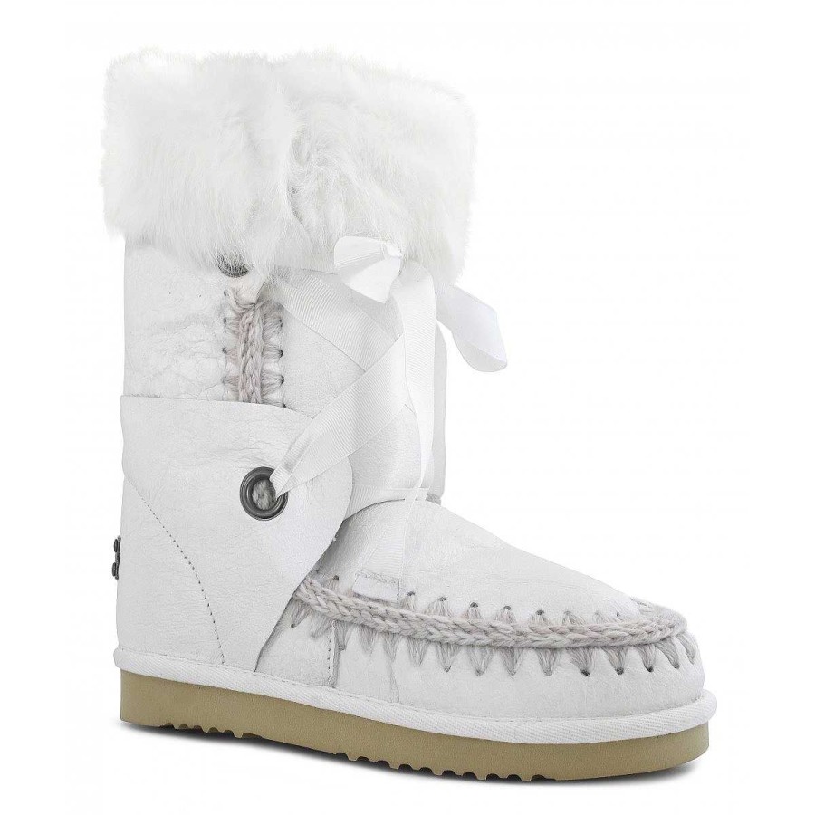 Vrouwen Mou boots Enkel Laarzen | Eskimo Kant En Bont Waxi Wit