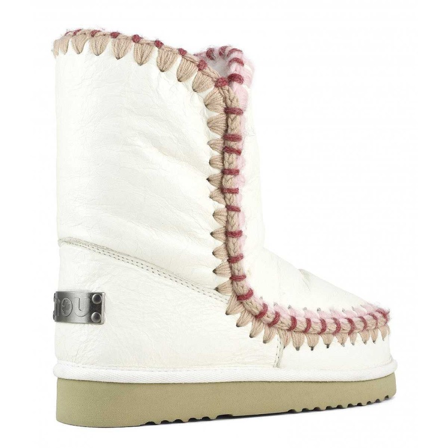 Vrouwen Mou boots Enkel Laarzen | Eskimo-Oversteken Waxi Wit