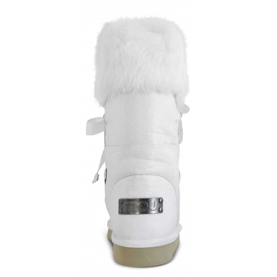 Vrouwen Mou boots Enkel Laarzen | Eskimo Kant En Bont Waxi Wit