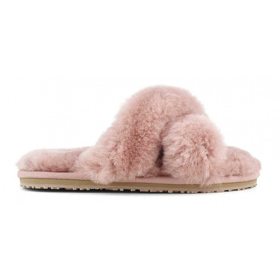 Vrouwen Mou boots Slippers | Gekruiste Pantoffel Van Bont