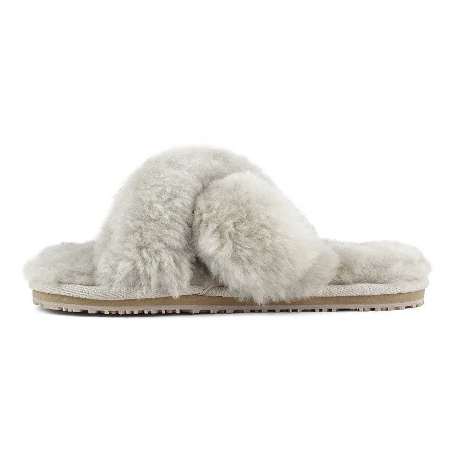 Vrouwen Mou boots Slippers | Gekruiste Pantoffel Van Bont