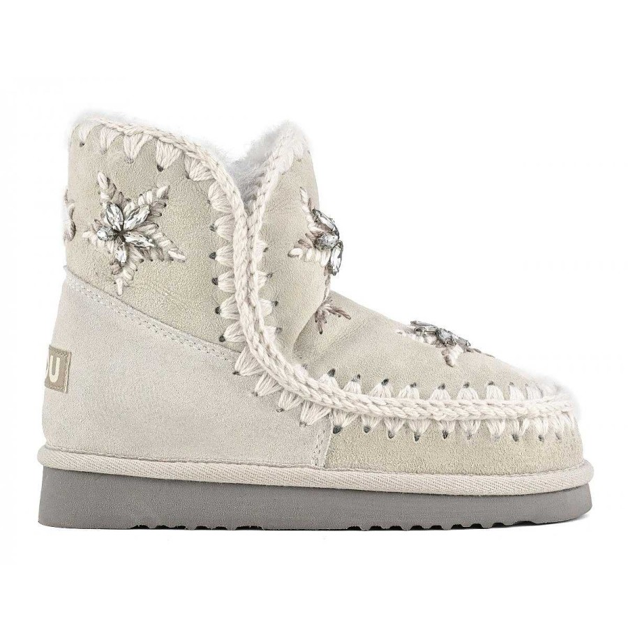 Vrouwen Mou boots Enkel Laarzen | Eskimo 18 Wollen Sterren En Strass Steentjes