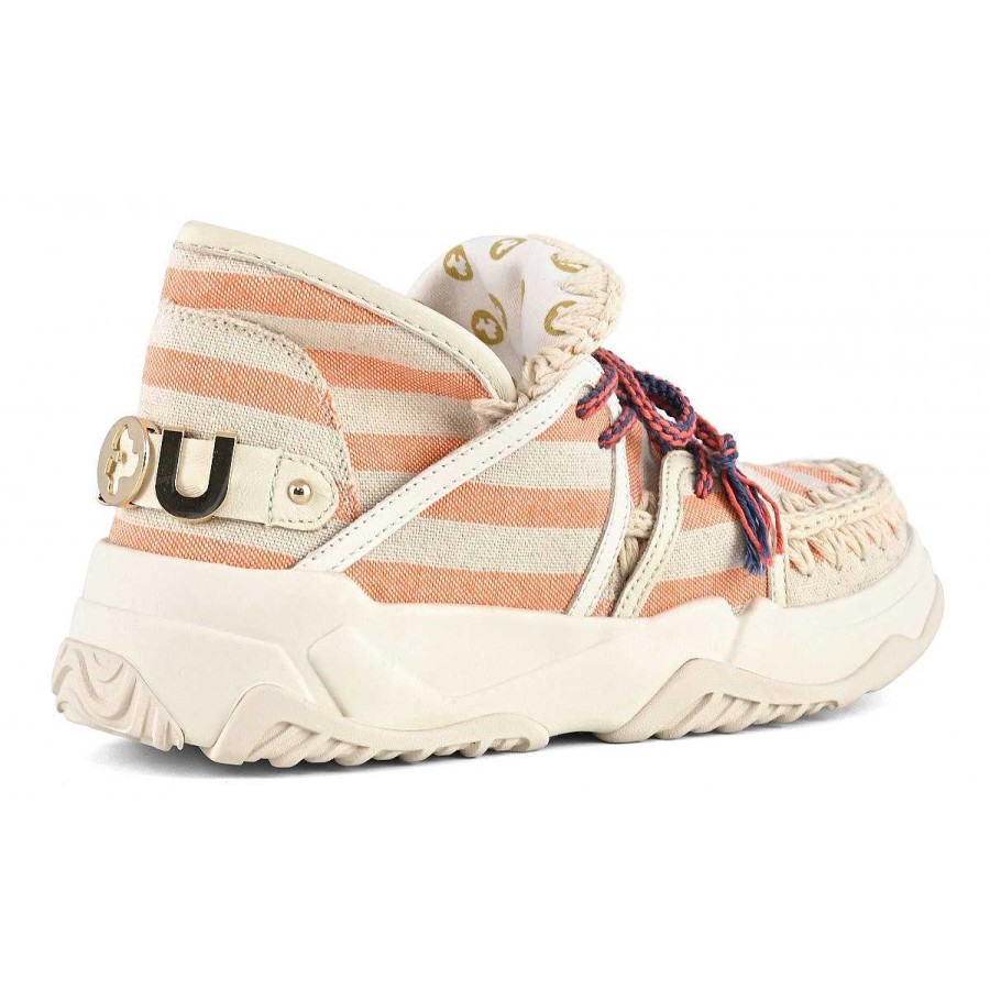 Vrouwen Mou boots Vet En Trainers | Eskimo Trainer Gestreepte Stof Met Veters