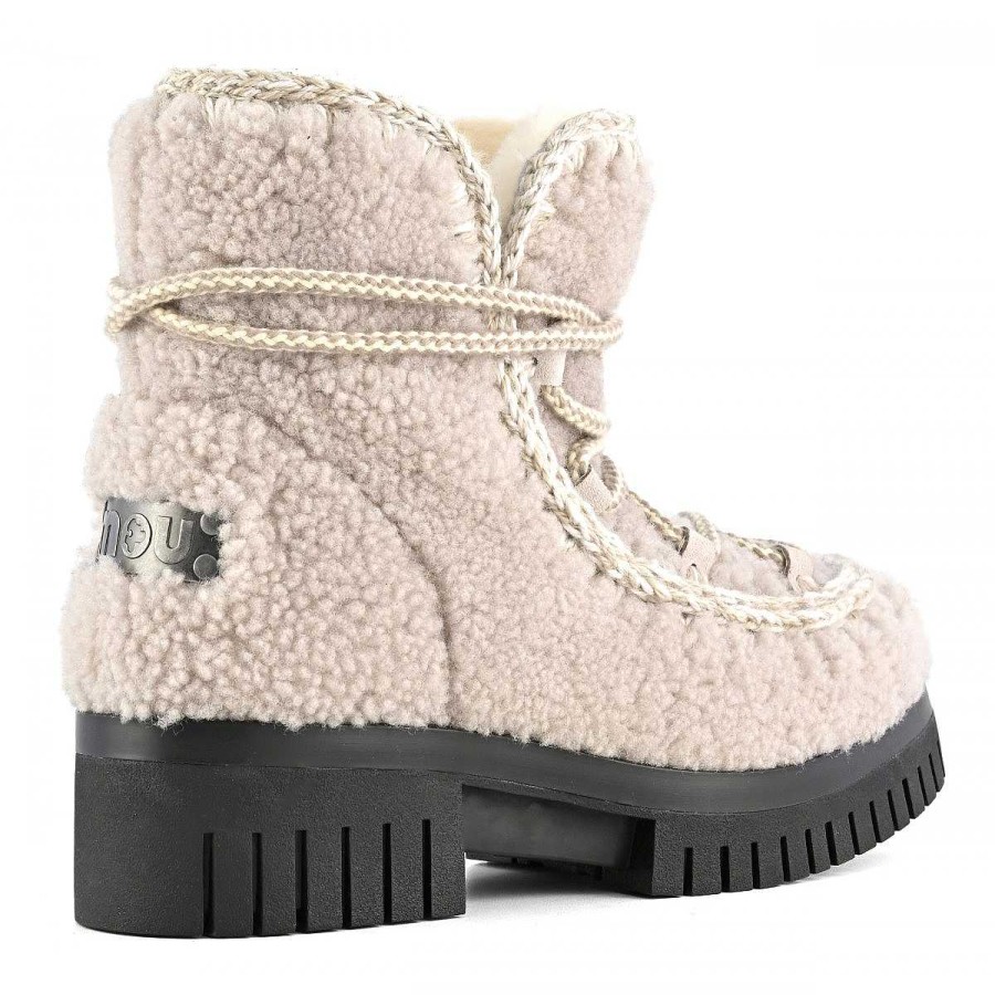 Vrouwen Mou boots Enkel Laarzen | Eskimo Gevechtsteddy Krijt