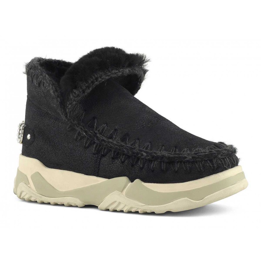 Vrouwen Mou boots Sneakers | Eskimo Trainer Groot Logo Met Strass